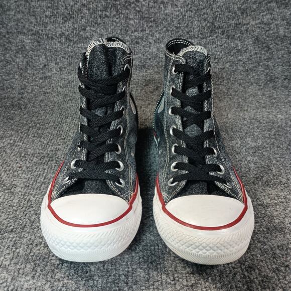 Converse Chuck Taylor Tri Zip Women Size 7 Black Grey Denim Sparkle Wash - Picture 2 of 9
